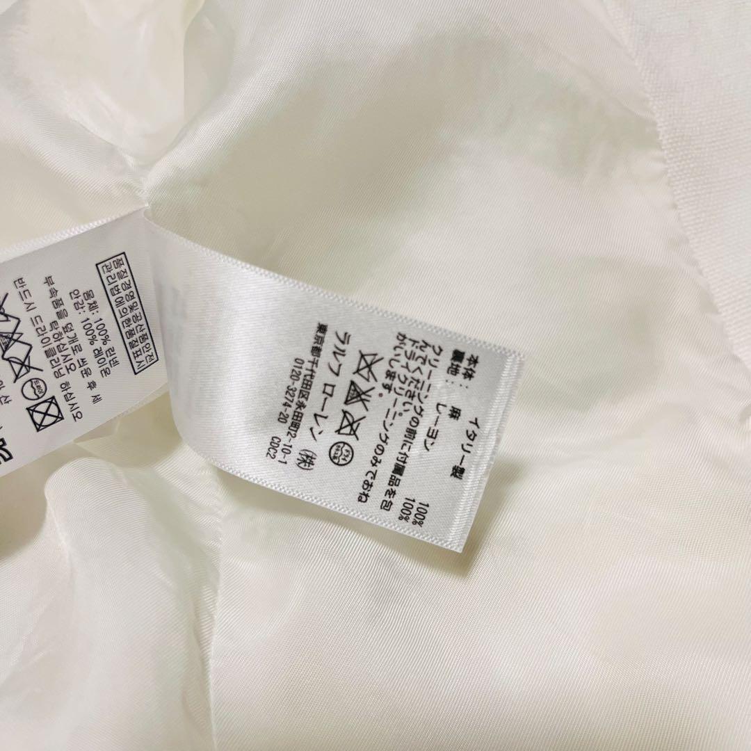 【美品】poloRalphLaurenイタリア製リネン白ジャケット現行タグM