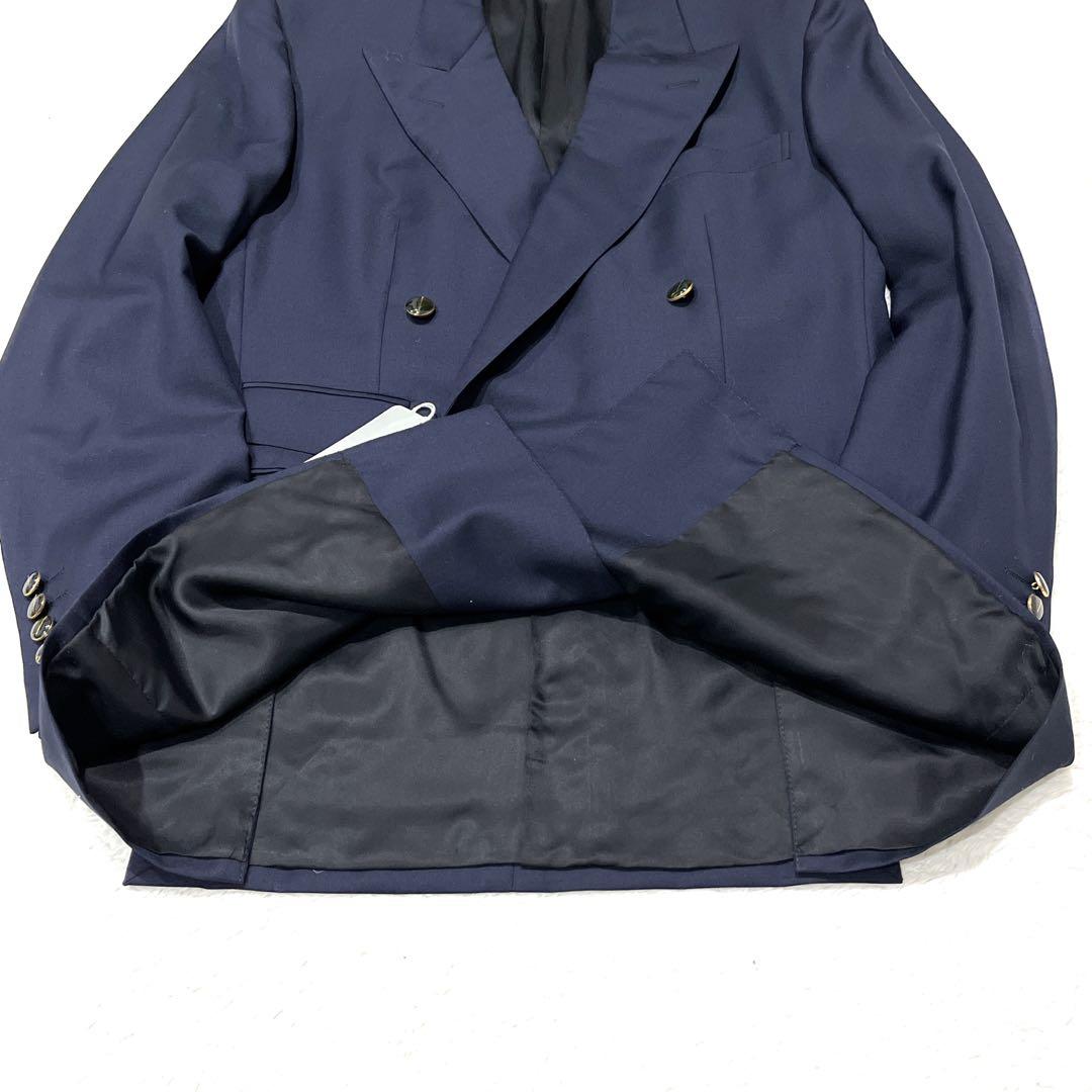 【新品】Dunhill Super100’s 紺 ダブルブレザー 金ボタン 46