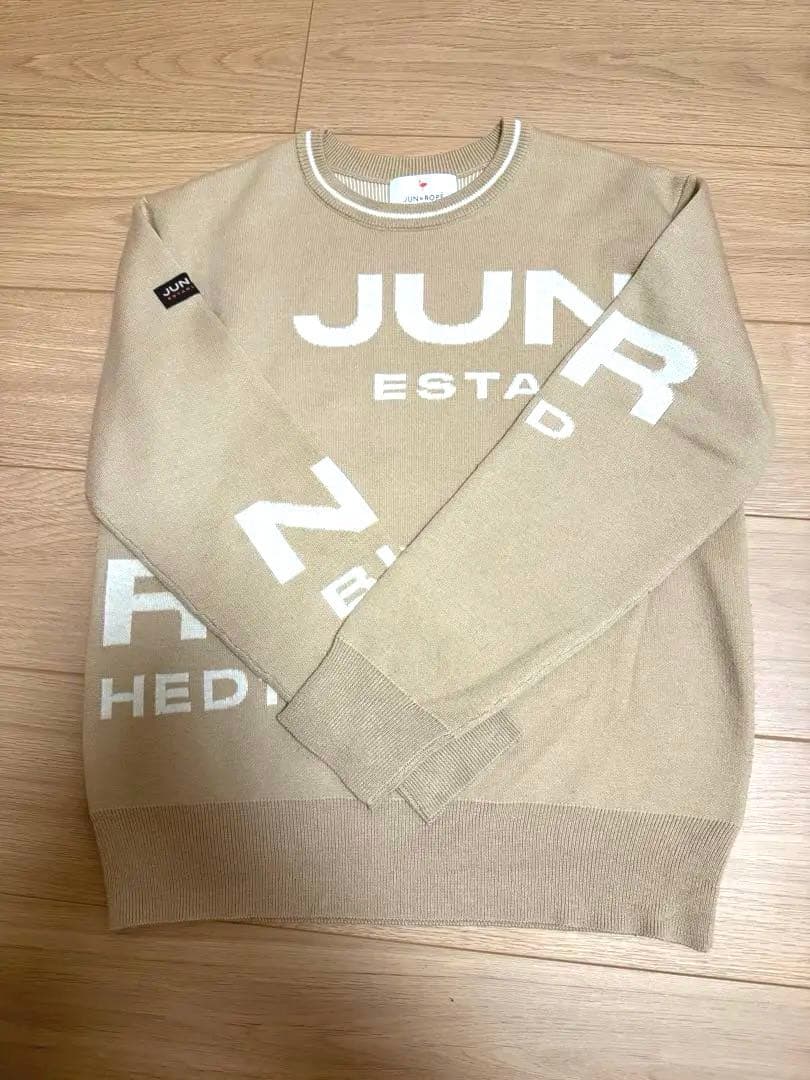 JUN &ROPE BIGロゴグラフィック長袖ニットプルオーバー