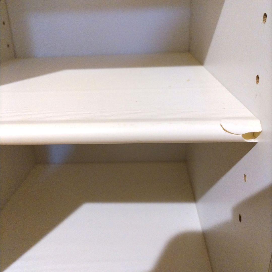 シューズボックス 下駄箱 扉付き ミラー付き 幅29cm 木製　ホワイト