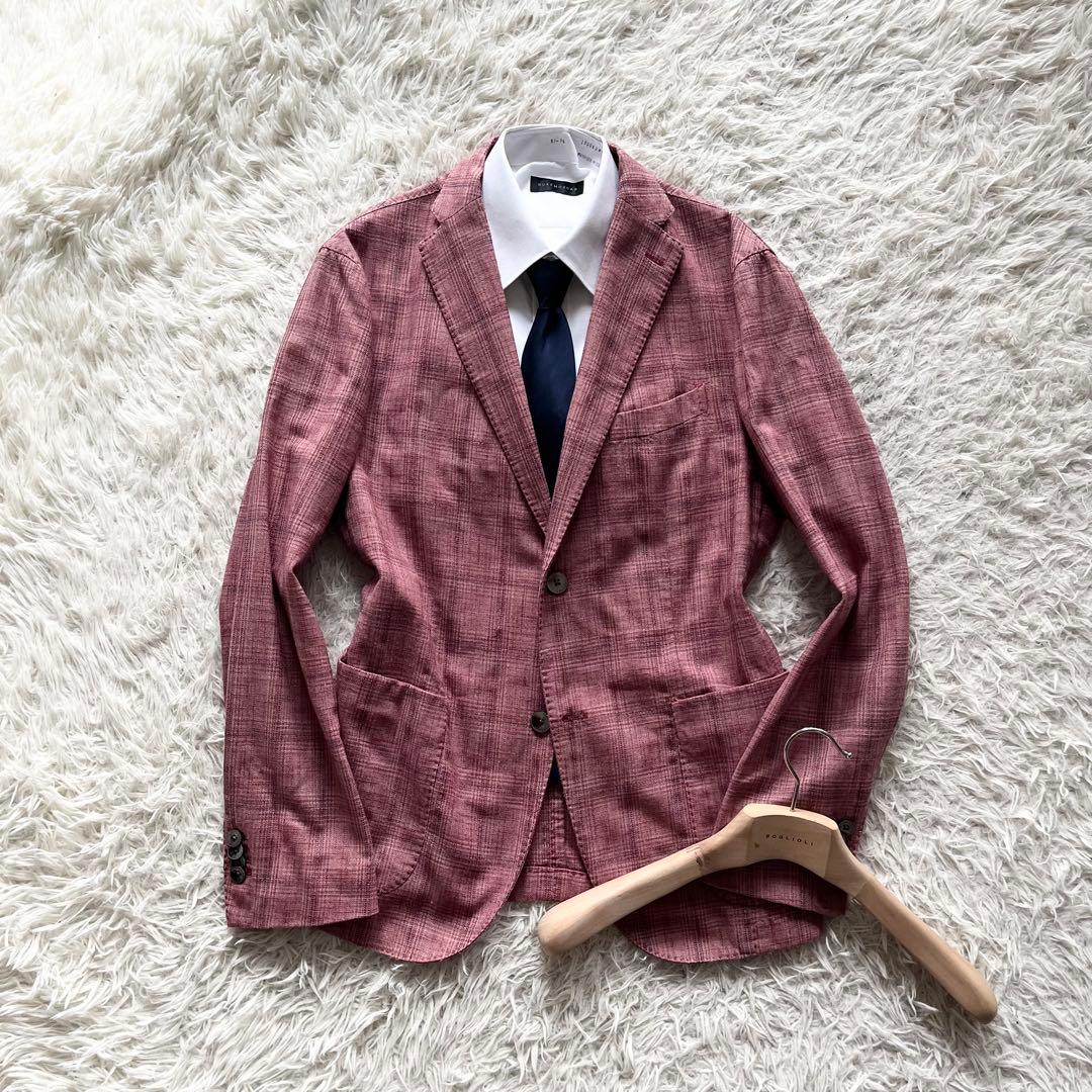 <美品>BOGLIOLI 新ロゴ K.JACKET ピンクジャケット サイズ48