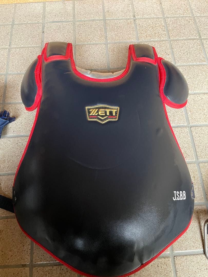 ZETT キャッチャー用具セット ネイビー/レッド