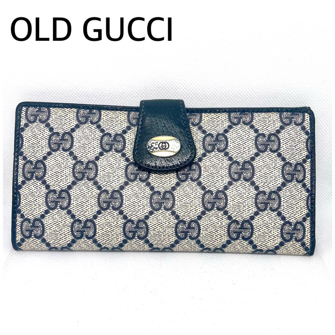 OLD GUCCI GGキャンバス長財布　お札入れ