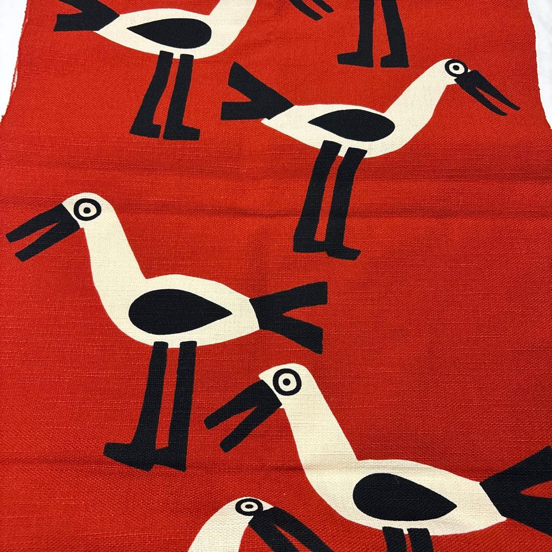 新品　柚木沙弥郎　シルクスクリーン　タペストリー　6人　コウノトリ