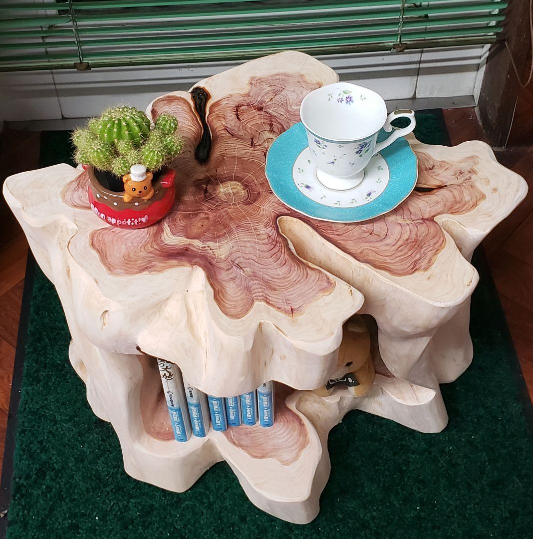 くりぬき丸太椅子　サイドテーブル