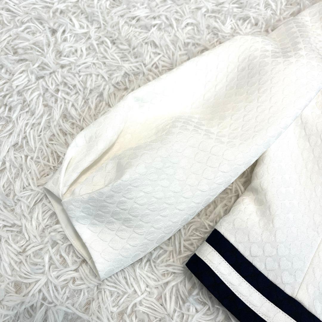 美品☆ エムズグレイシー　ノーカラージャケット　ハート　リボン　ホワイト　36