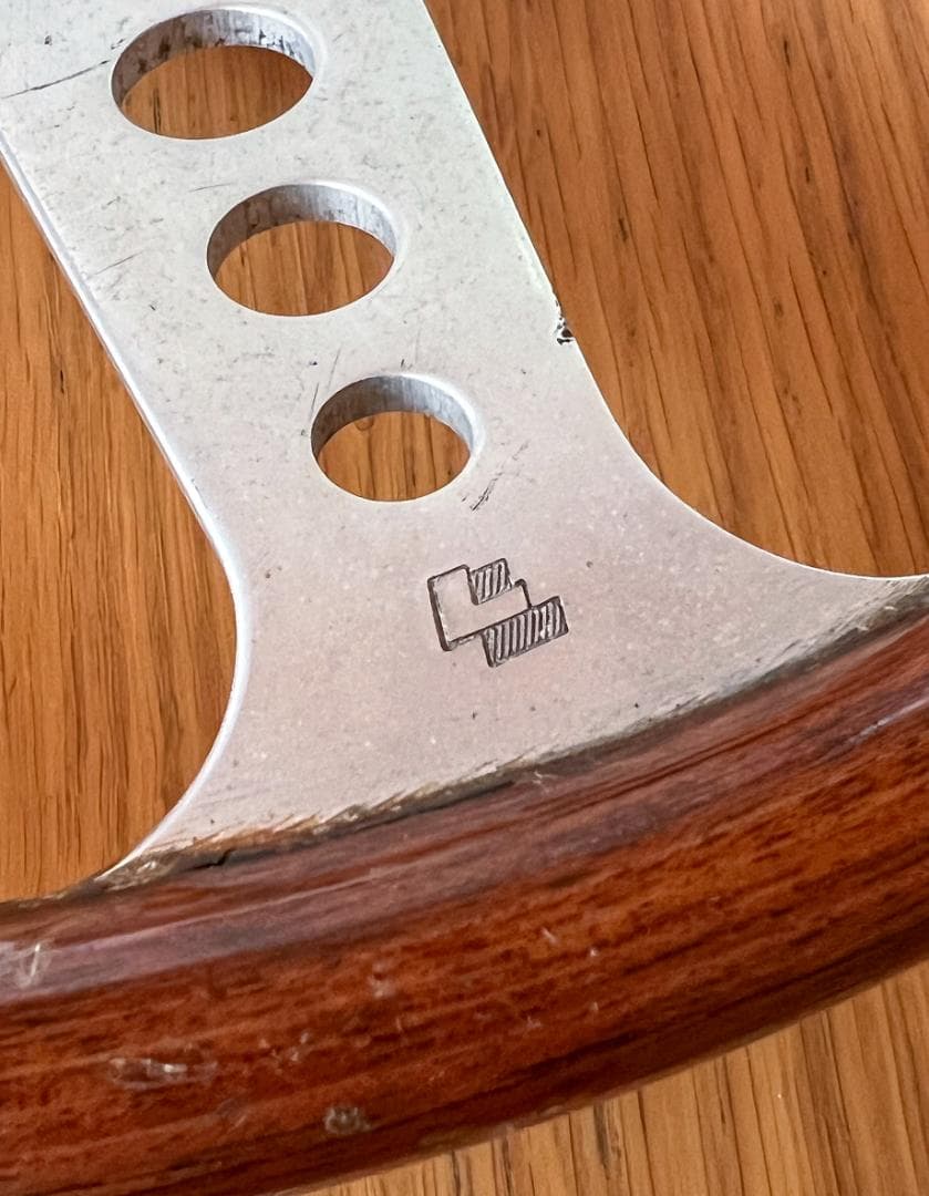 レスレストン　グランプリ　ウッドステアリング　390mm　カラー付き　当時もの