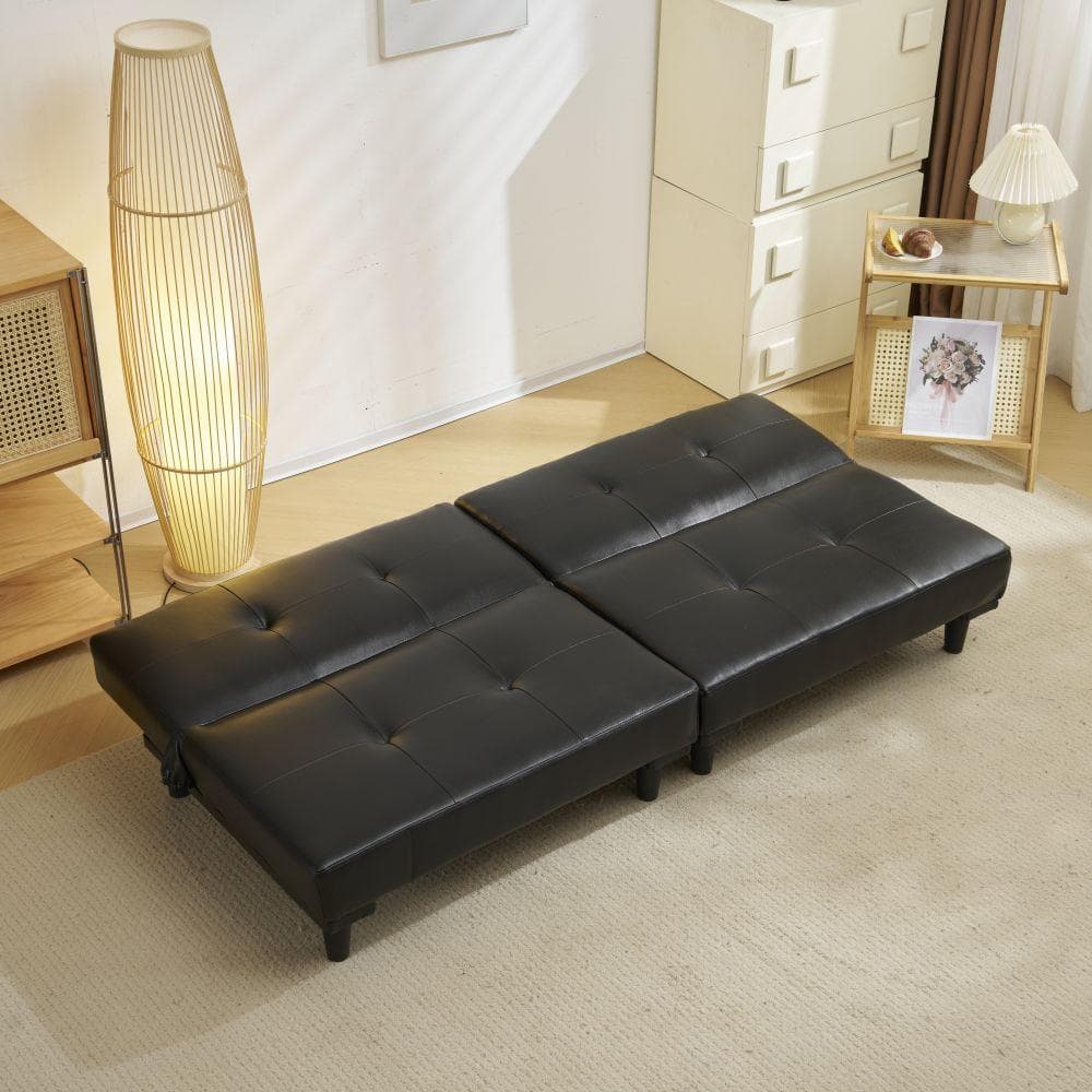 ソファ ベッド ロータイプ 2人 PU リクライニングソファ 背もたれ3段階