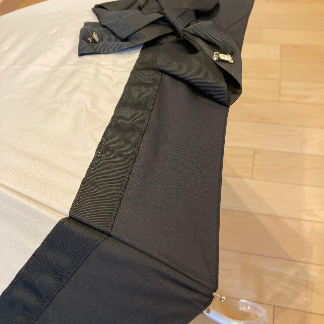 ランバンオンブルー　持ち手付き晴雨兼用日傘　ベージュ×ブラック