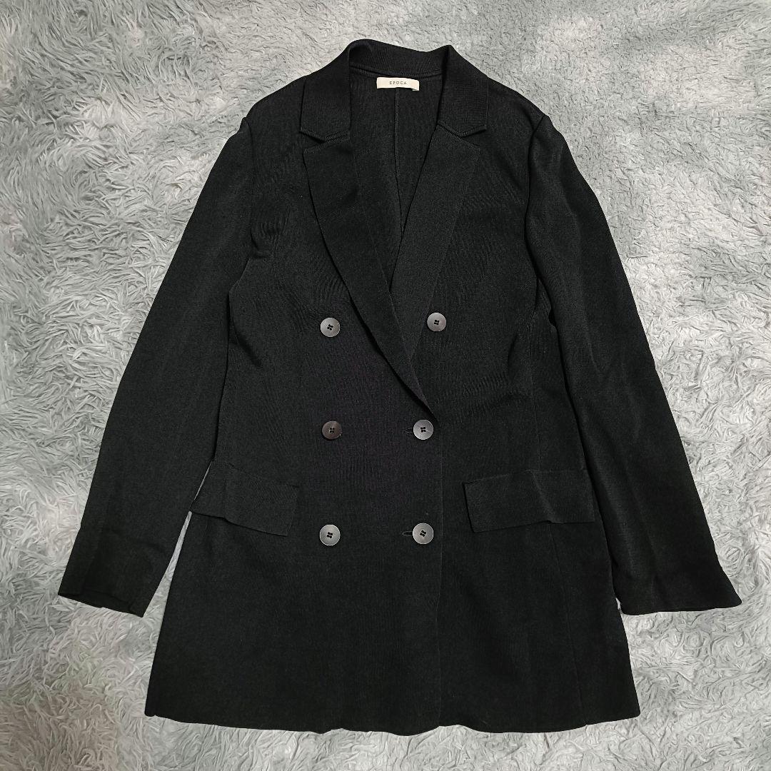 EPOCA エポカ テーラードジャケット ダブルブレスト ストレッチ✨️L 黒