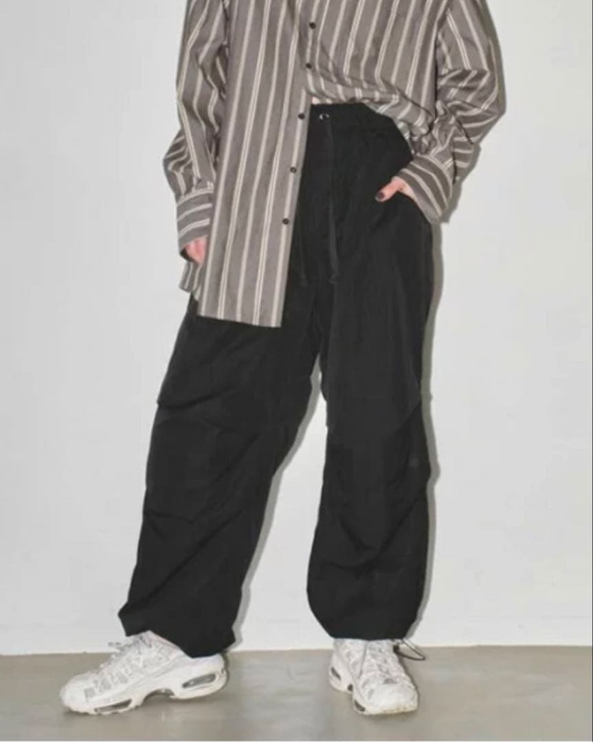 【都】黒 ボトムス Warm Drawstring Pants