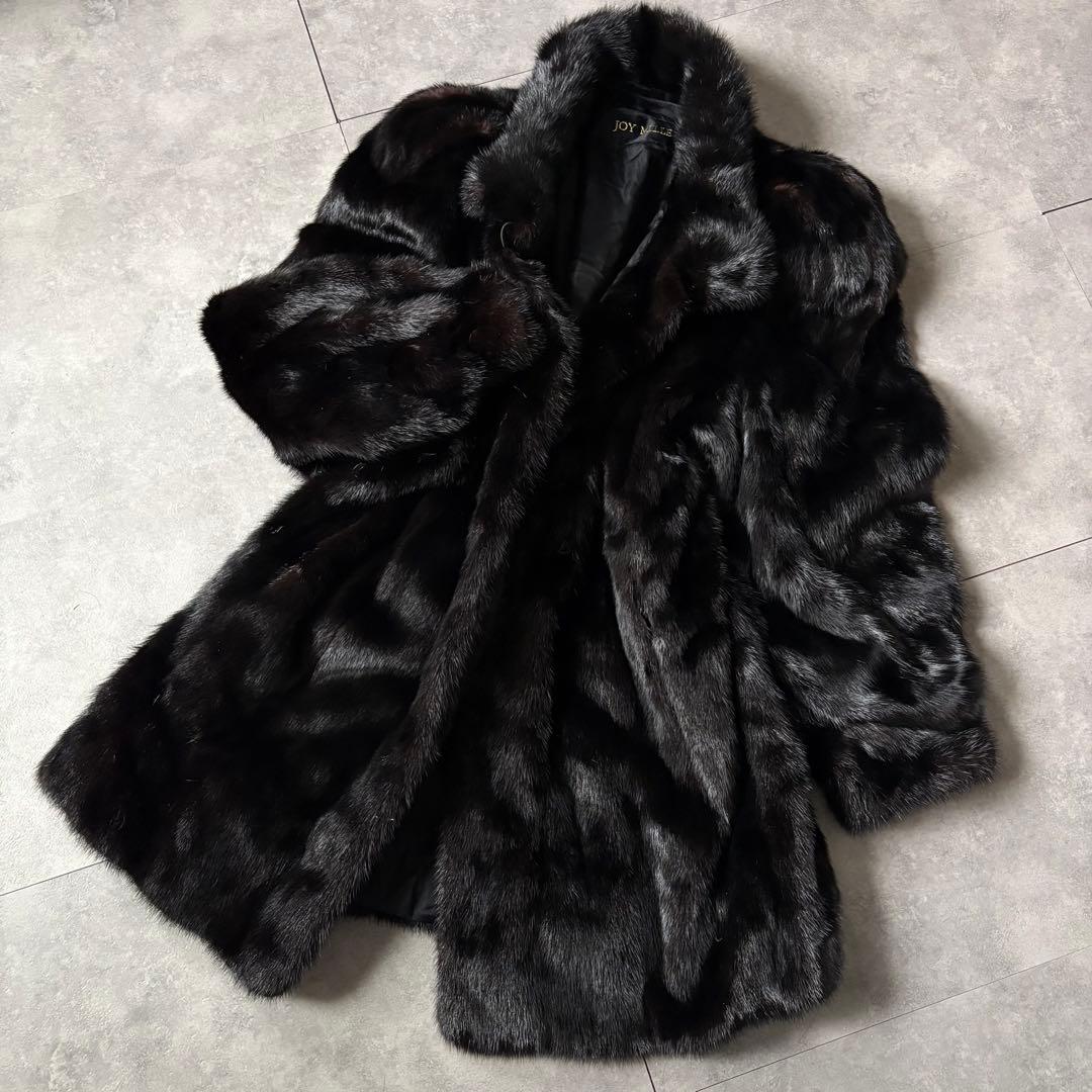 ツヤ◎ 高級ミンクSAGA MINK COAT ふわトロ　black サイズF