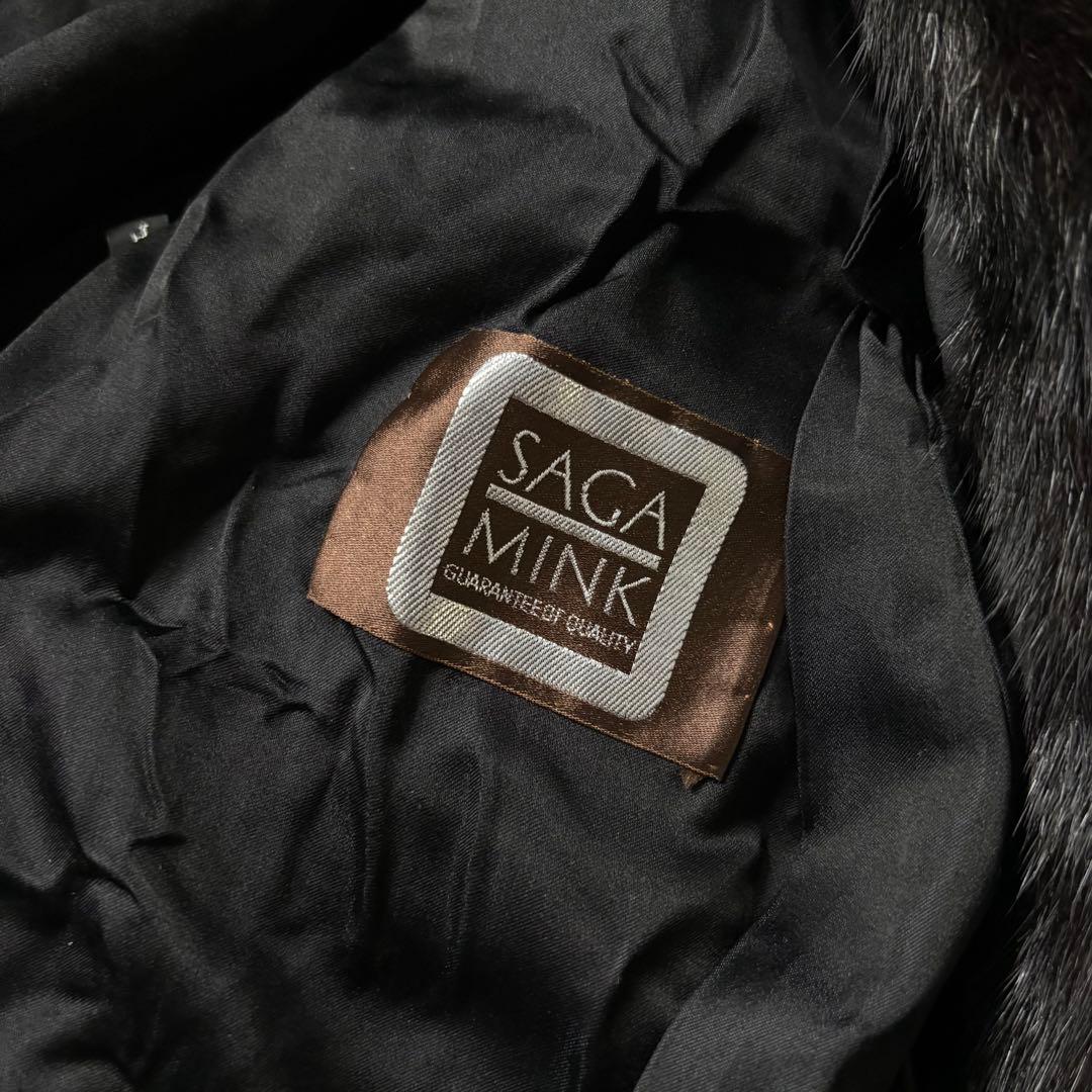 ツヤ◎ 高級ミンクSAGA MINK COAT ふわトロ　black サイズF