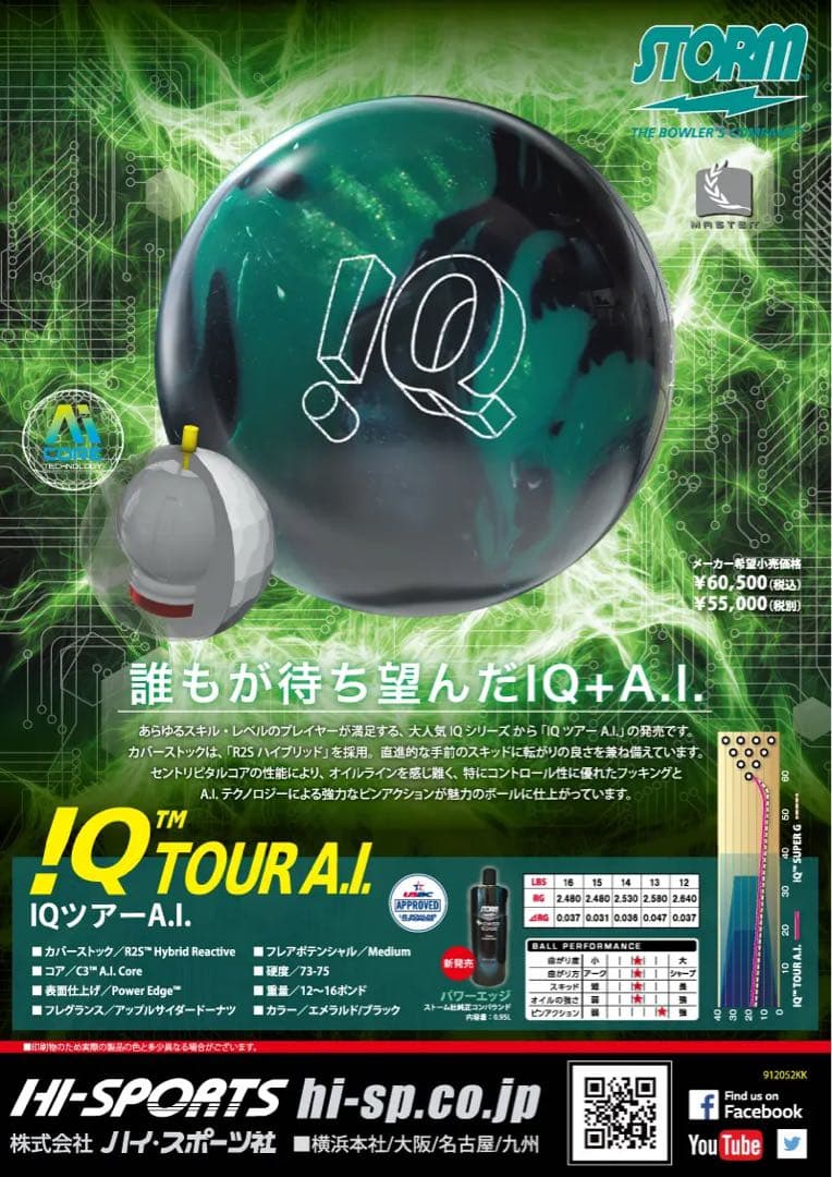 送料込み【新品】IQツアーA.I.　ストーム　15ポンド3オンス　27