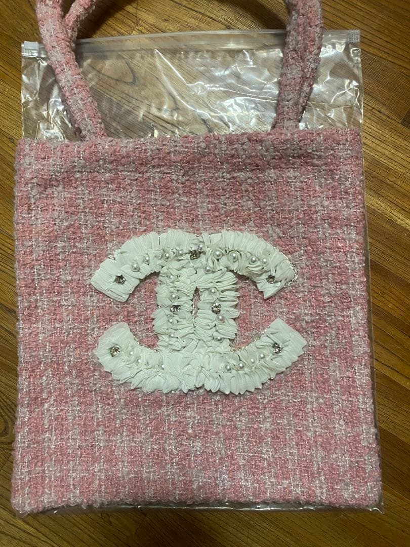 ♡1点のみ♡CHANELノベルティ ピンク ツイード トートバッグ