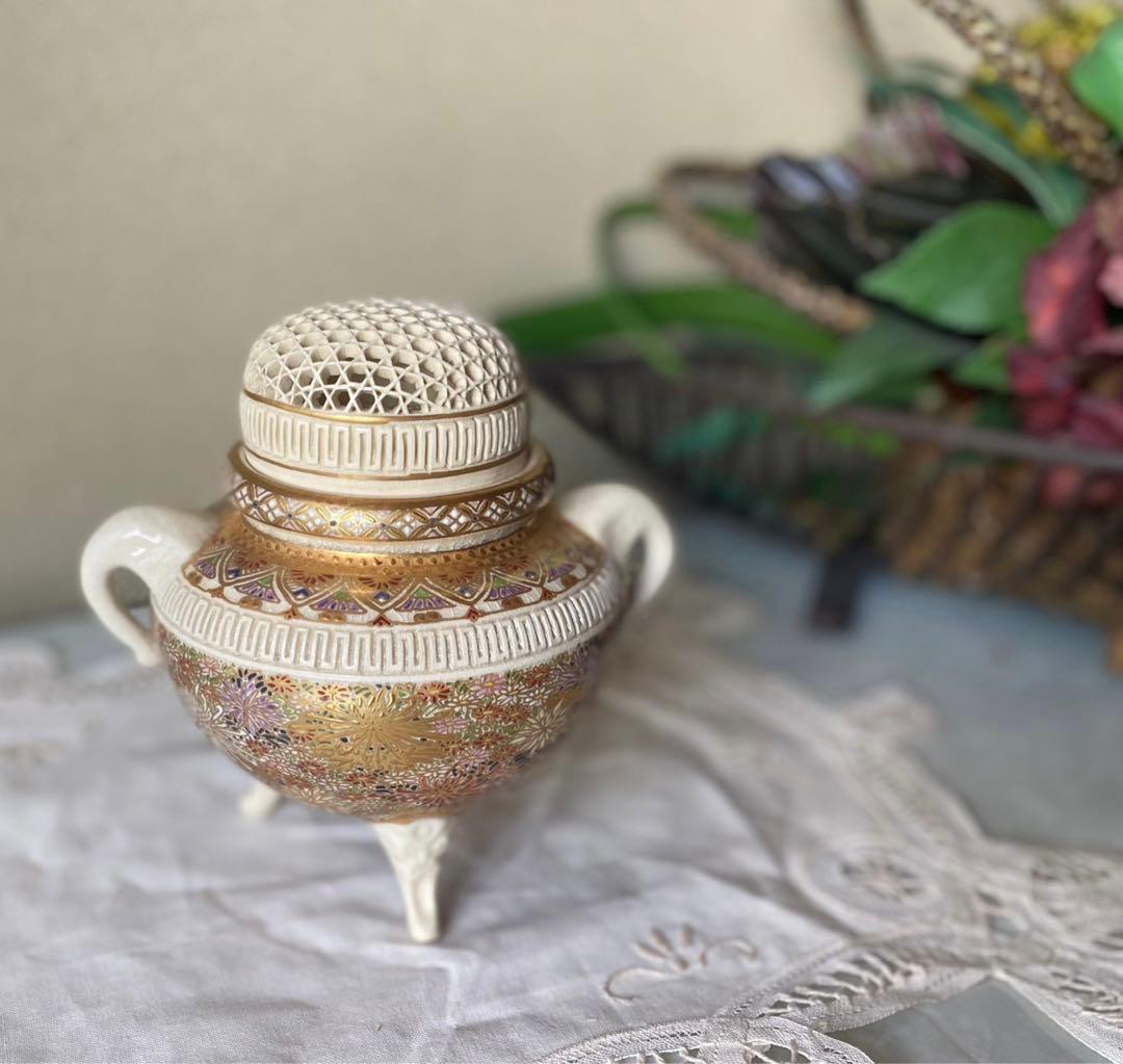 chat_noir＊香炉 薩摩 錦之 仁楓 アンティーク インテリア