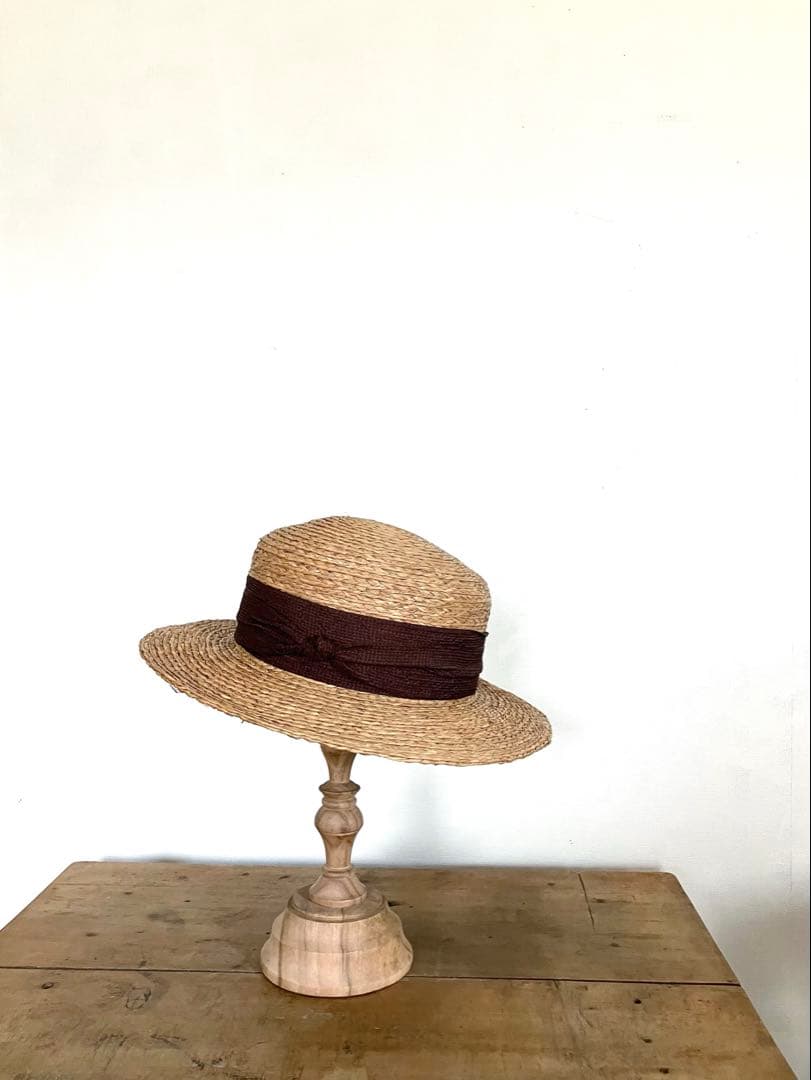 Sashiki ブラウン　ラフィアハット