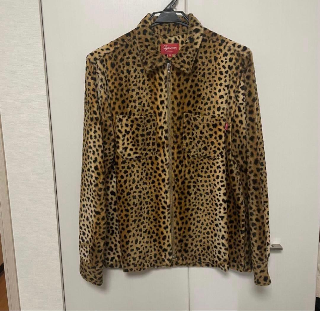 トップス supreme 17aw cheetah pile zip up shirt