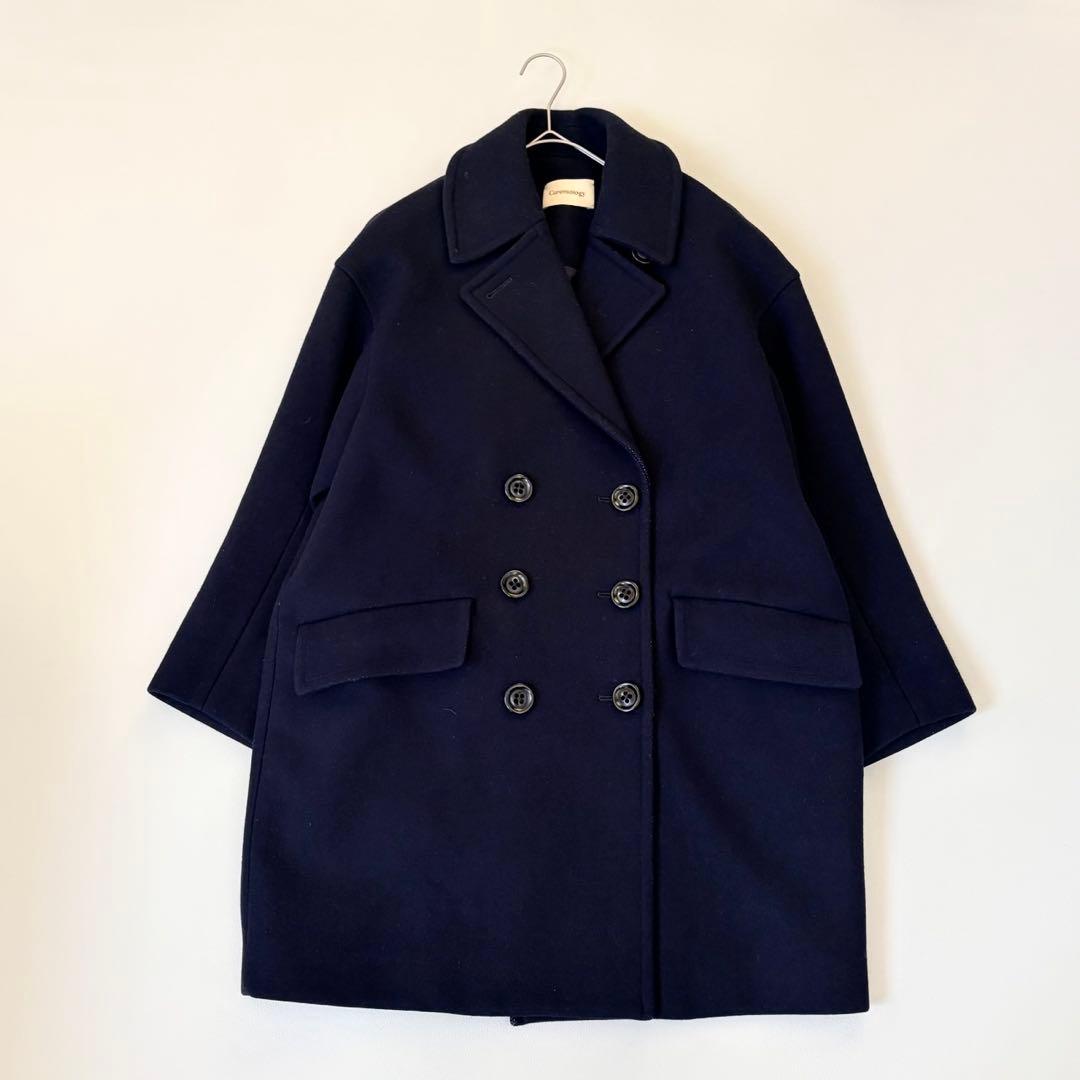 カレンソロジー メルトン オーバーサイズピーコート ネイビー