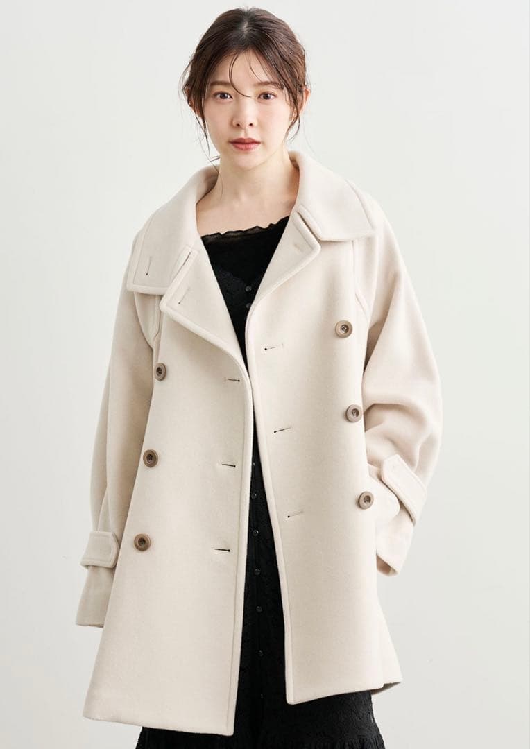 【新品未使用美品】COCODEAL スタンドカラーミドル丈トレンチコート