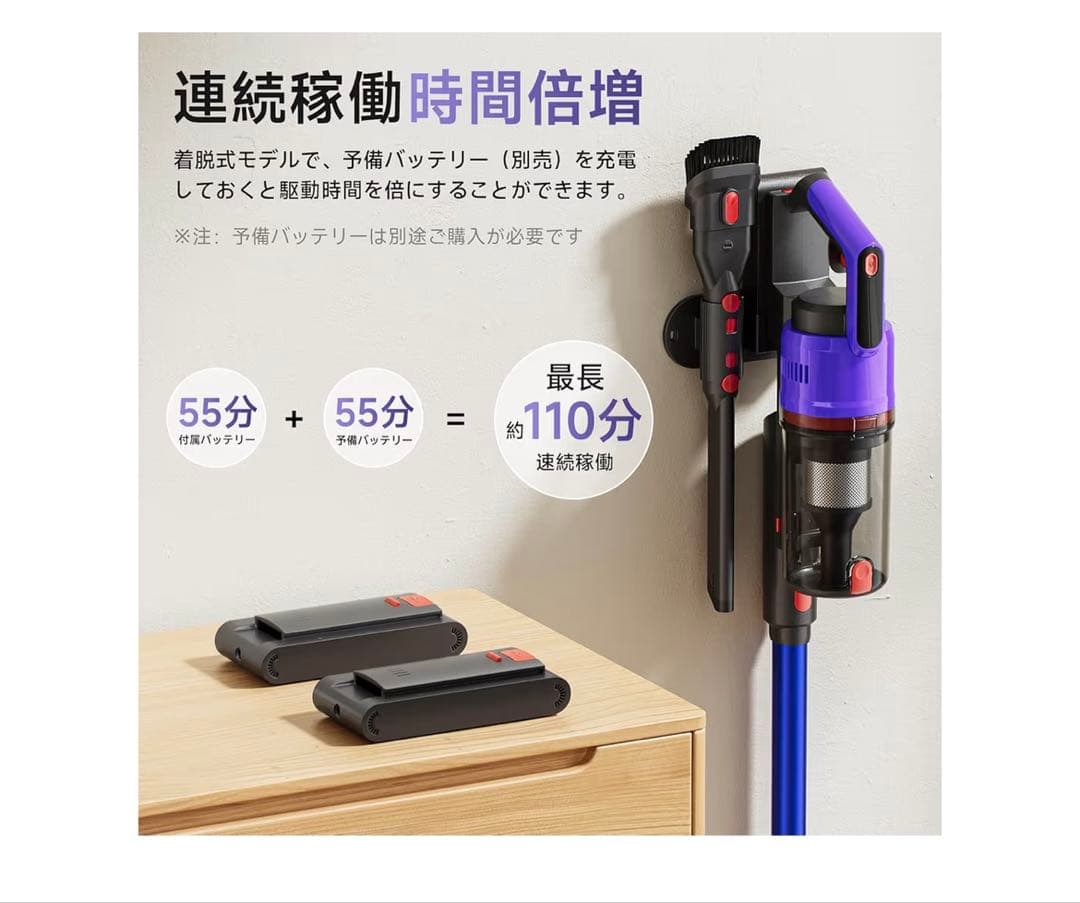 68 掃除機 強力吸引 コードレス掃除機　LED搭載　自立式　急速充電