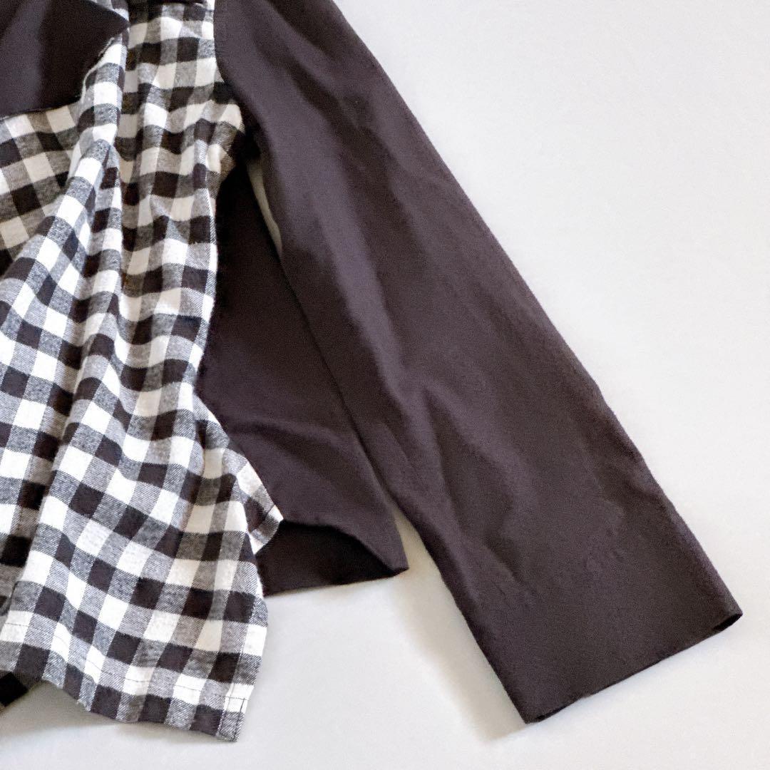 希少デザイン✨LIMI feu 変形シャツジャケット チェックレイヤードデザイン