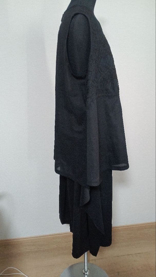 二点　エイココンドウ綿チュニック　EBワイドパンツ　未使用赤プリーツジャケット