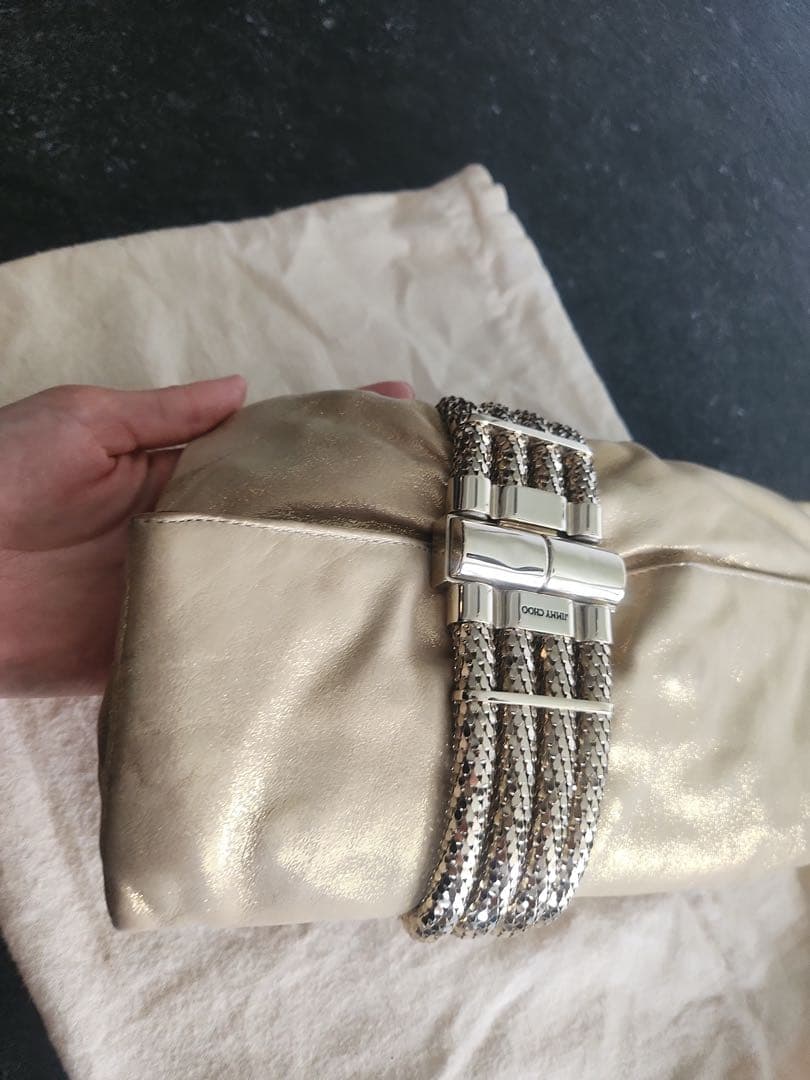 Jimmy Choo ゴールド クラッチバッグ