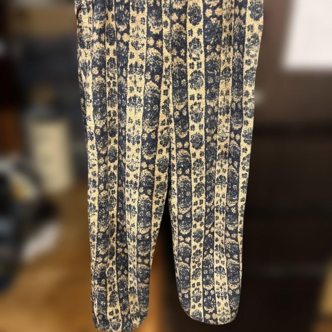 KAPITAL キャピタル ダマスクストライプ柄 フリース　オーバーオール L