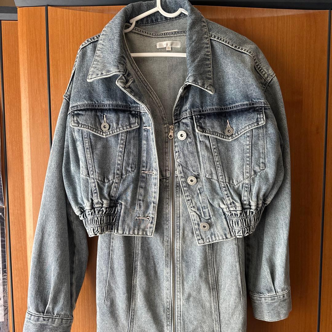 rienda コルセットラインマーメイドデニムワンピース デニムジャケット