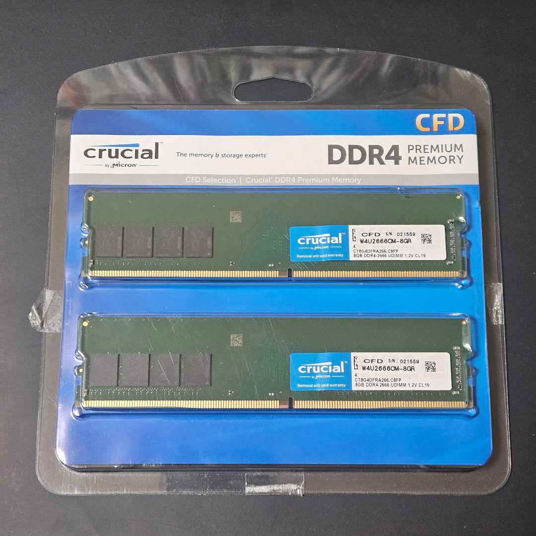 crucial DDR4 メモリー 16GB (8GB×2枚)