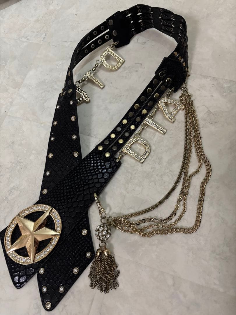 最終価格★当時物 元祖d.i.a.平成スターバックルベルト ブラック