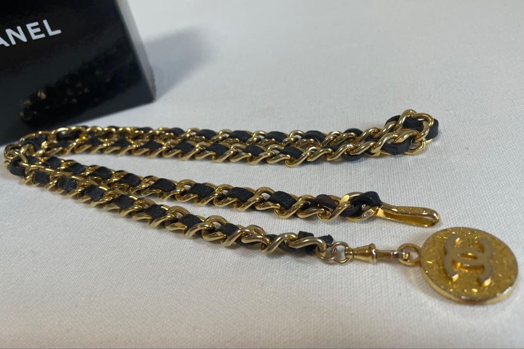 【美品】CHANEL シャネルチェーンベルト　ココマーク　ヴィンテージ