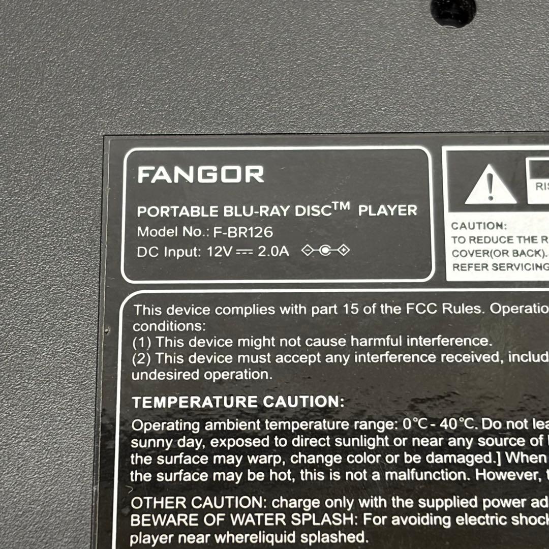FANGOR 11.4インチ ポータブルブルーレイプレーヤー F-BR126