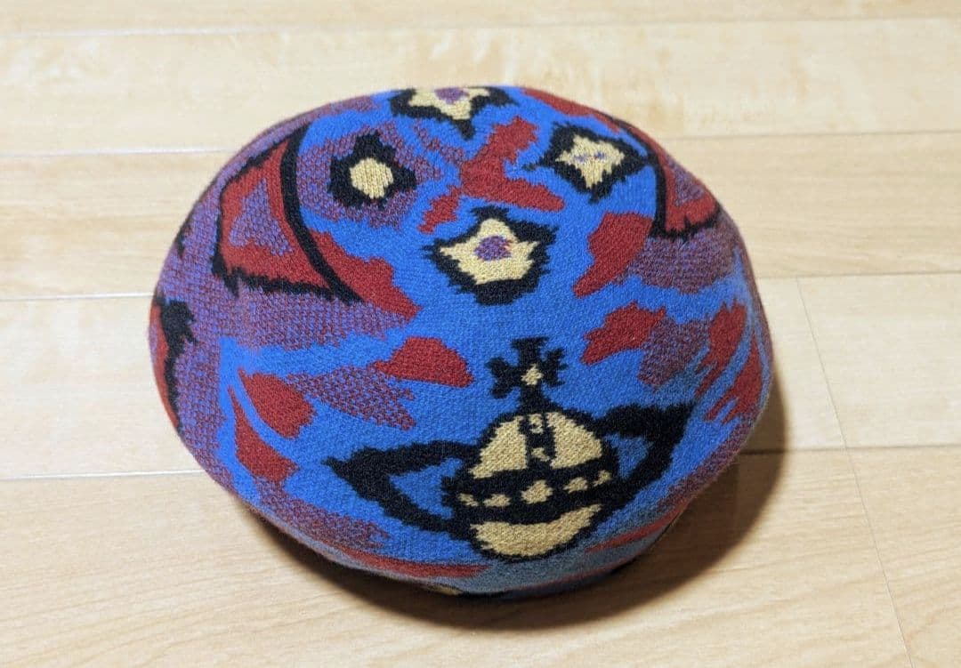 オーブ模様 ニット ベレー帽