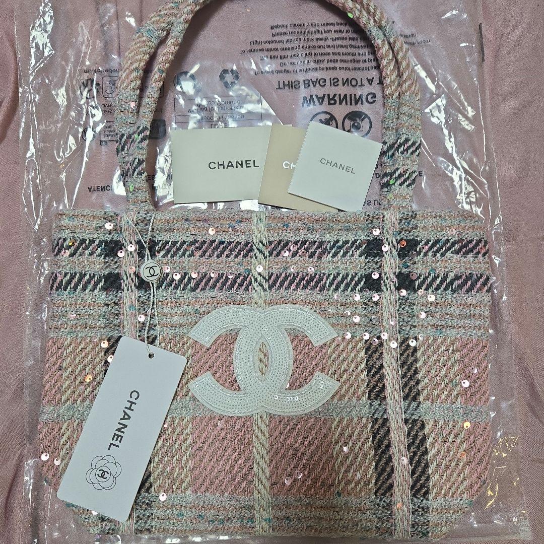 新品最安値 希少！CHANEL ノベルティ トートバッグ ピンク ツイード