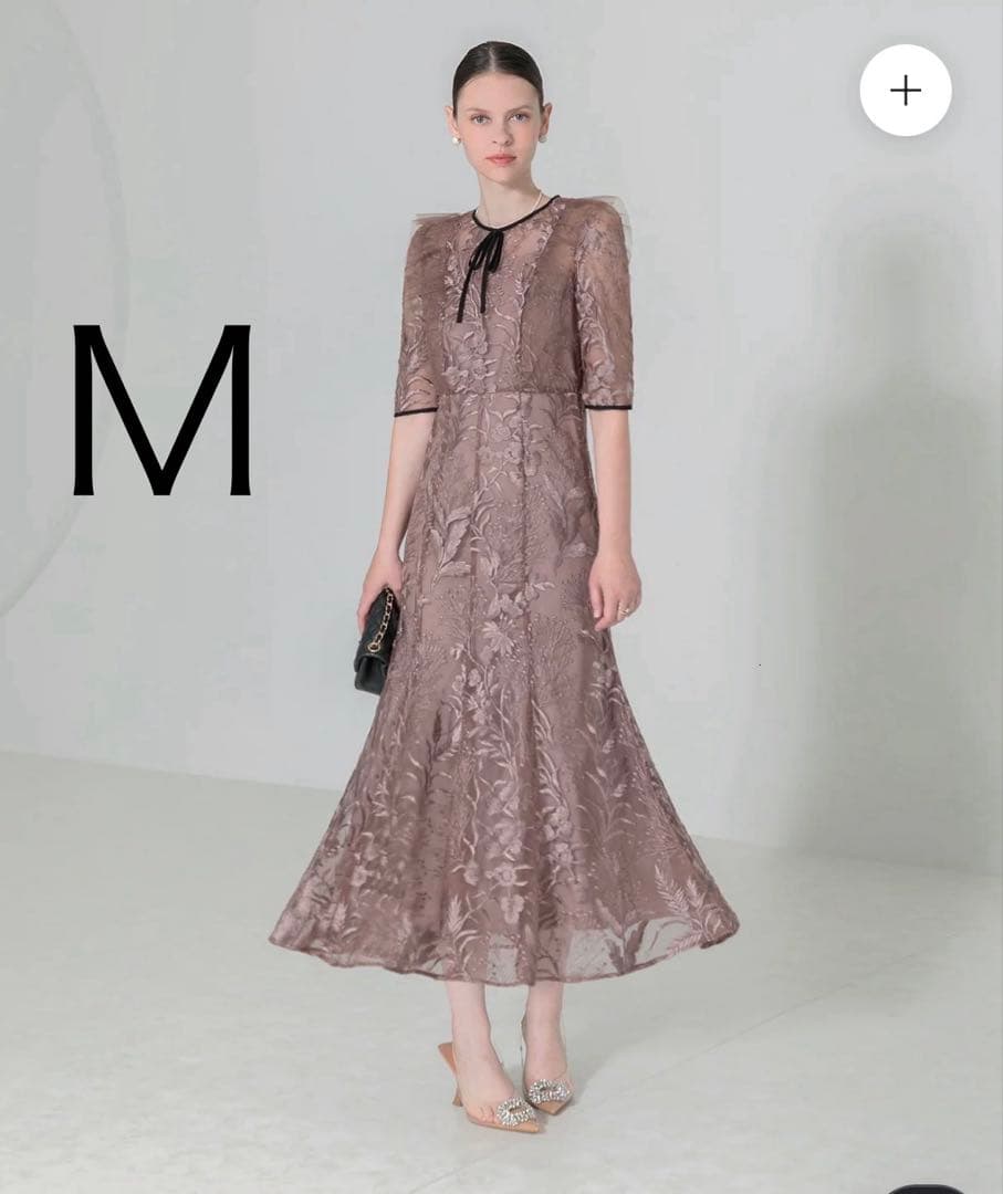 Leja レースパイピングフリルマーメイドワンピースドレス