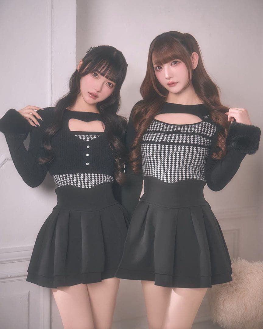 ミシェルマカロン 美脚になれるスカート♡（インナーパンツ付） L ブラック