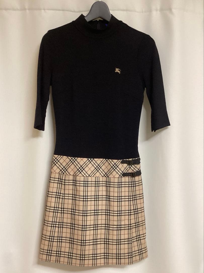 希少 美品 バーバリーブルーレーベル ワンピース サイズ38