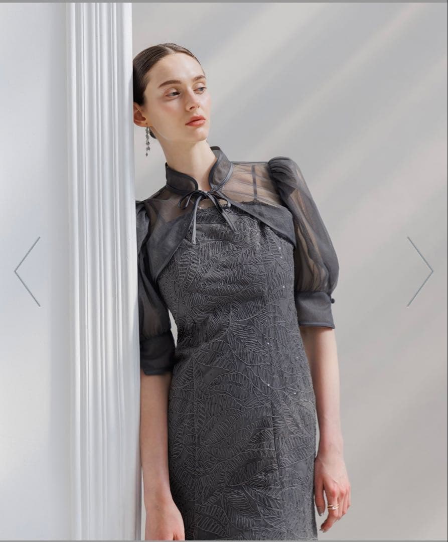 LEJA/スパンコール刺繍マーメイドボレロ付きワンピースドレス結婚式オケージョン