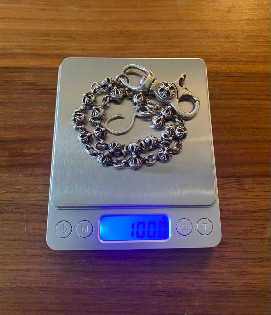 シルバー クロスボール　ウォレットチェーン