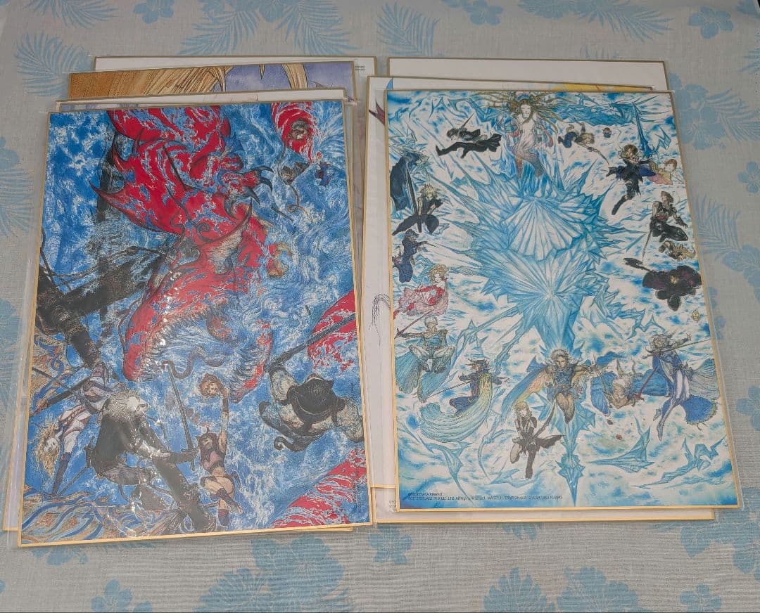 天野喜孝 ファイナルファンタジー等 A4色紙+バインダーまとめ売り