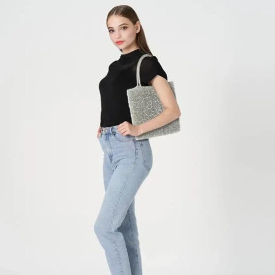 極美品アンテプリマ ワイヤーバッグ スタンダード スクエアラージ シルバー