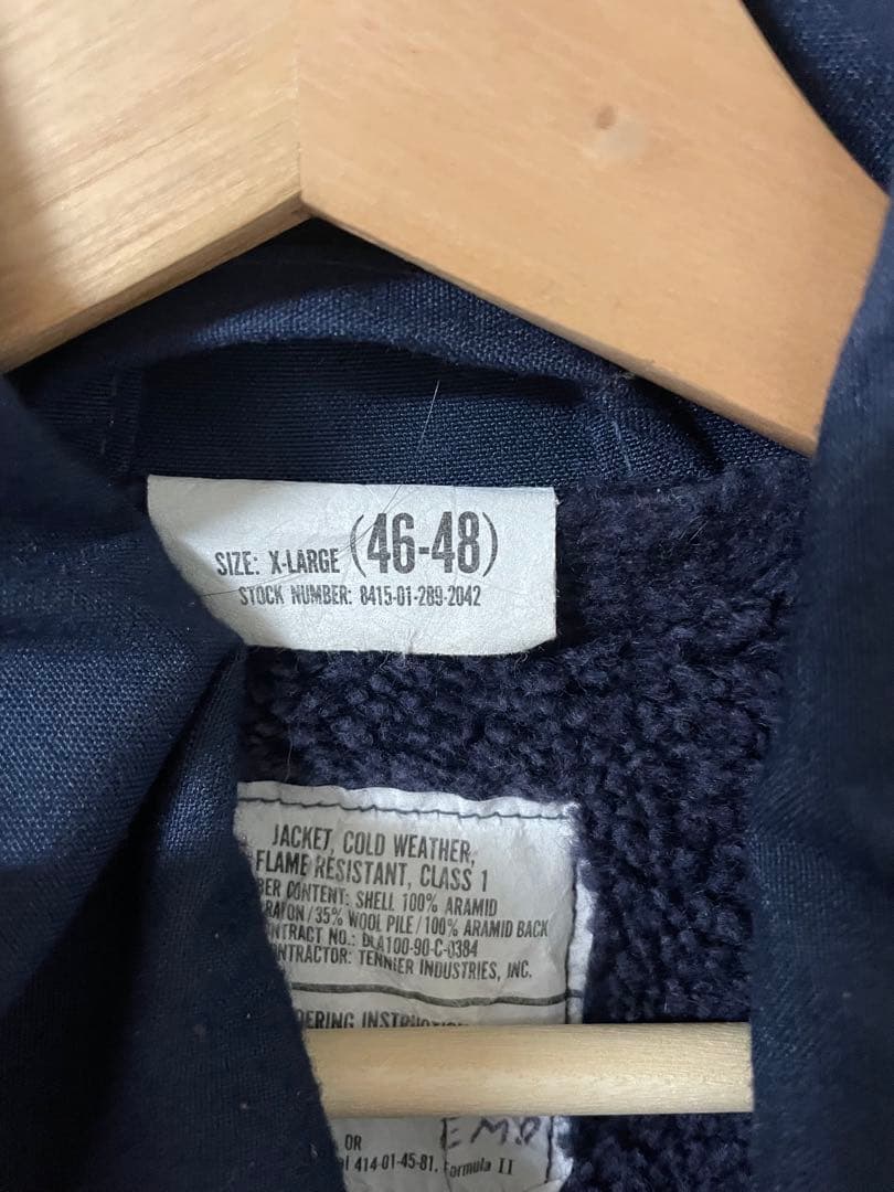 V*様 米軍実物90sUSA製U.S.NAVYアラミドデッキジャケット XL