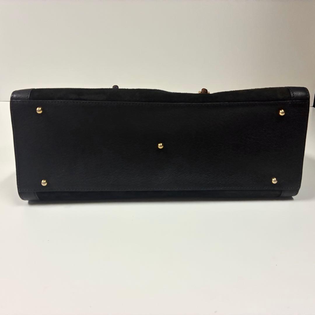 GUCCI グッチ ダイアナ　ハンドバッグ バンブー レザー　スエード　ブラック