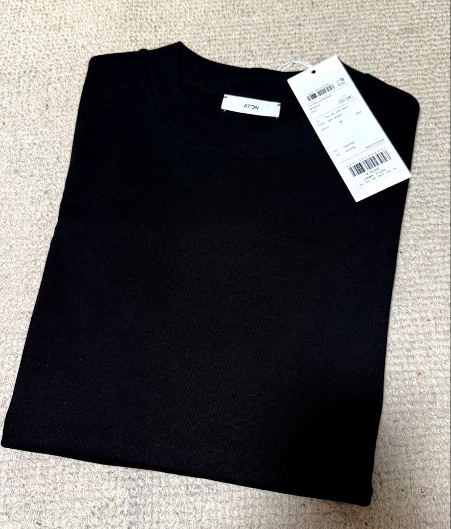 ATON★黒Tシャツ★カットソー★12/- AIR SPINNING★金子綾