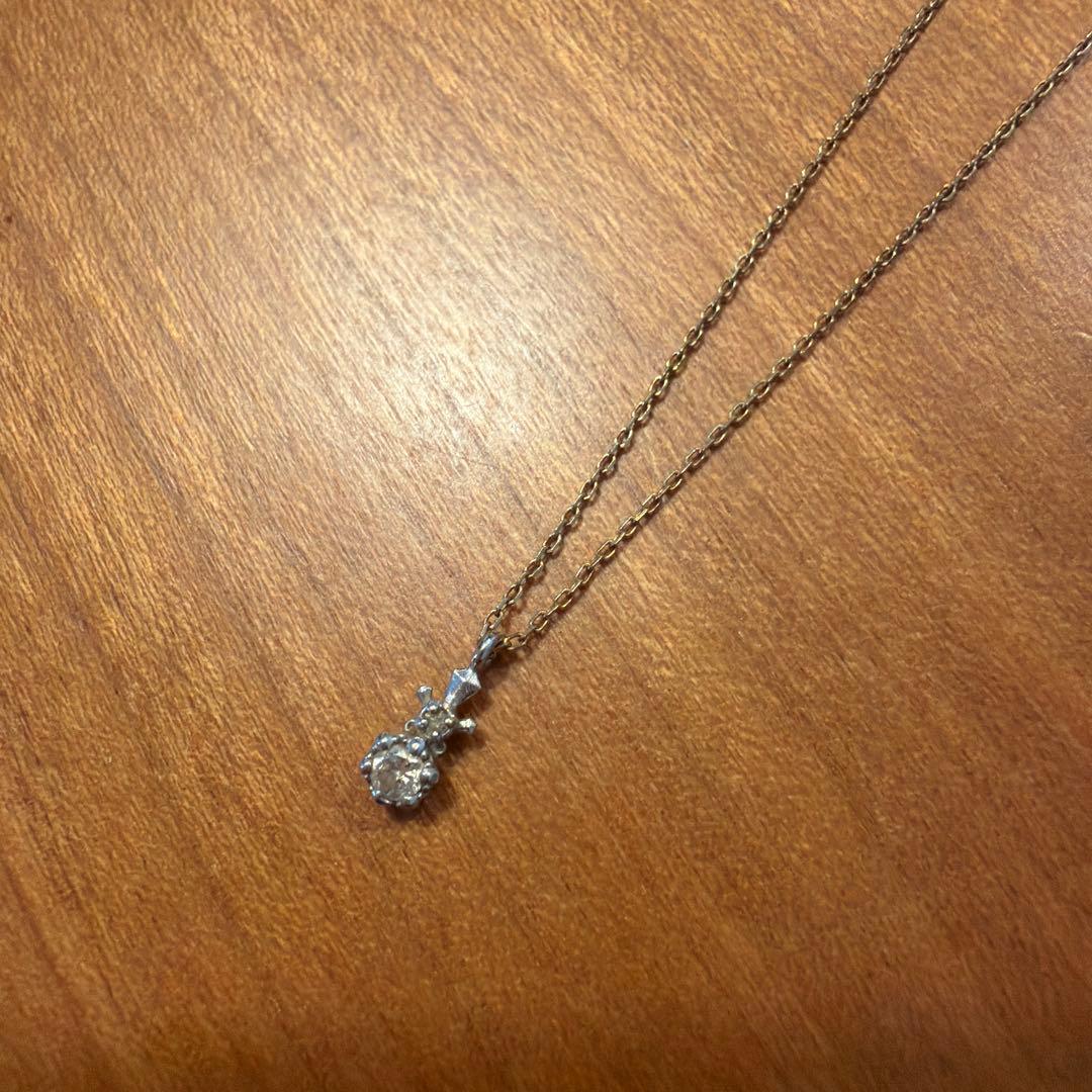 シエナ★k10ダイヤモンド一粒石ネックレス