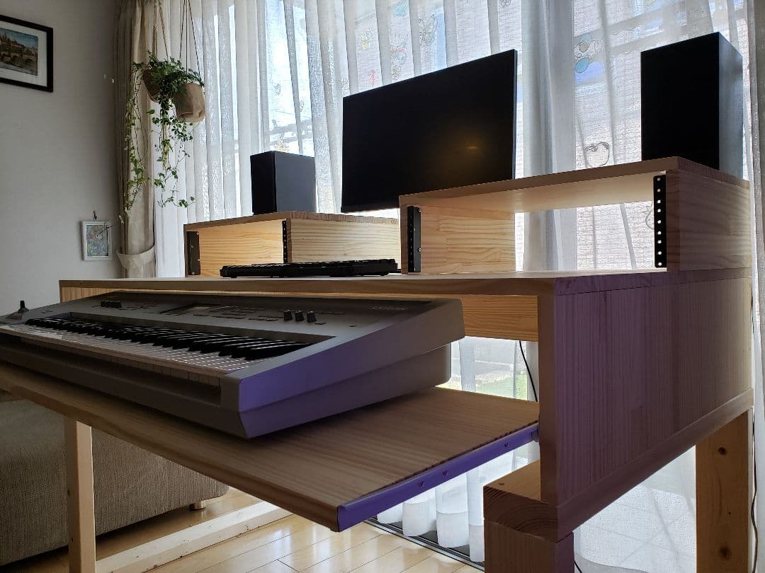 【楽器さん】DTMデスク　S-140-70　3Uラックつき PA DTM