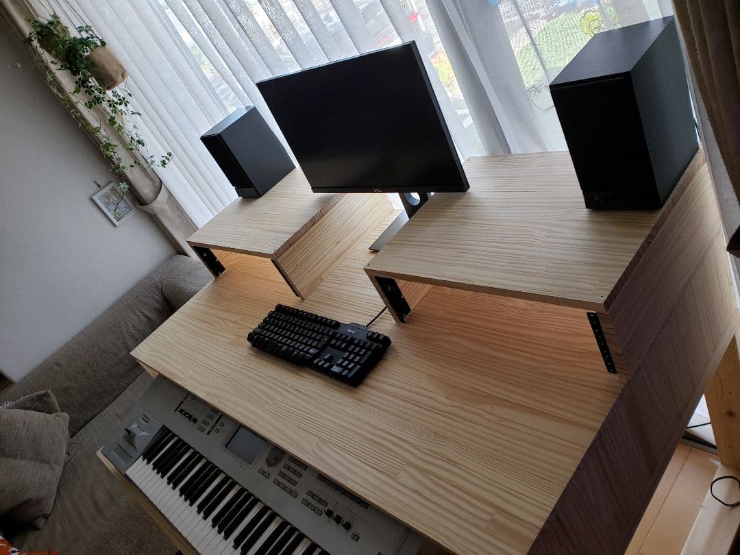 【楽器さん】DTMデスク　S-140-70　3Uラックつき PA DTM