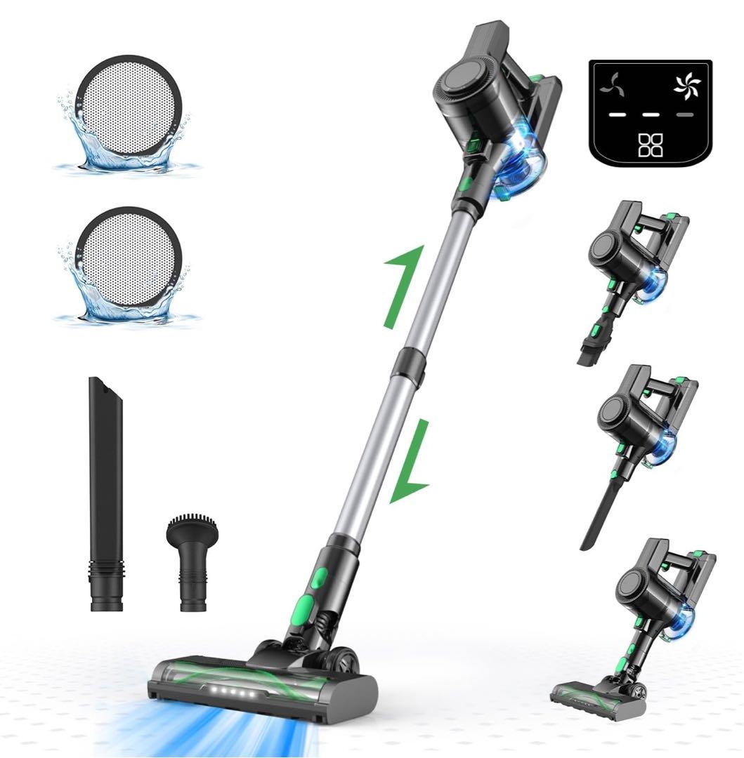 コードレス掃除機 LEDタッチパネル 42KPa強力吸引力